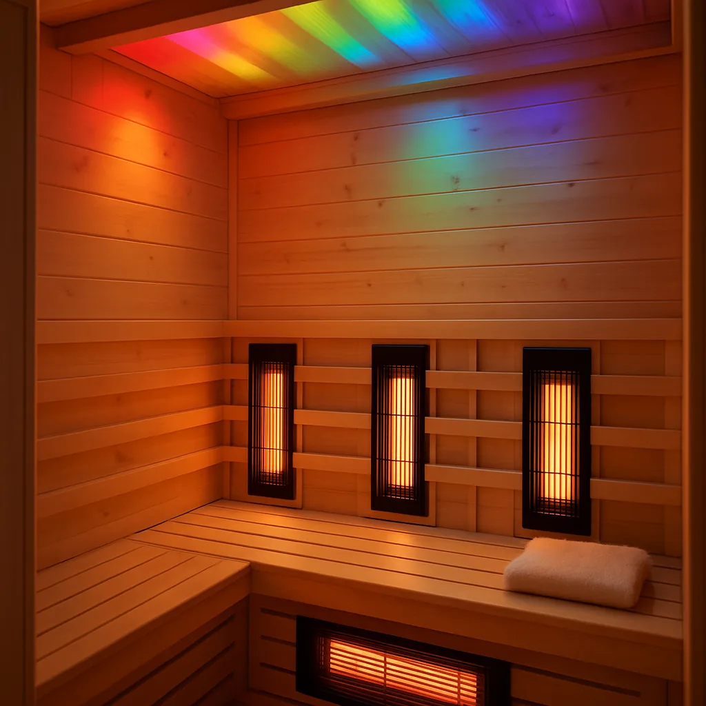 Infrarotsauna beleuchtet